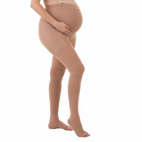 MEIA CALÇA DE COMPRESSÃO 4000 20-30 MMHG ATM P/ GESTANTE PÉ ABERTO BEGE - VENOSAN