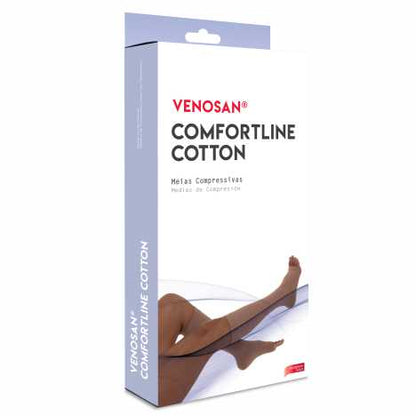 MEIA DE COMPRESSÃO  COMF COTTON COM ZIPER 20-30 MMHG AD  3/4 PÉ ABERTO BEGE  - VENOSAN