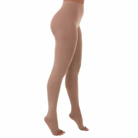 MEIA CALÇA DE COMPRESSÃO COMFORTLINE 20-30 MMHG AT PÉ ABERTO BEGE - VENOSAN