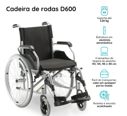 CADEIRA DE RODAS D600 - DELLAMED
