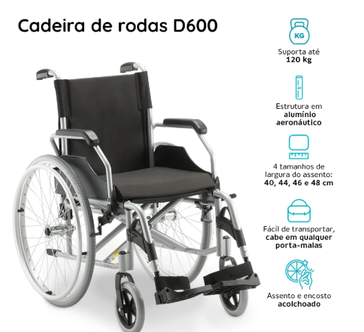 CADEIRA DE RODAS D600 - DELLAMED