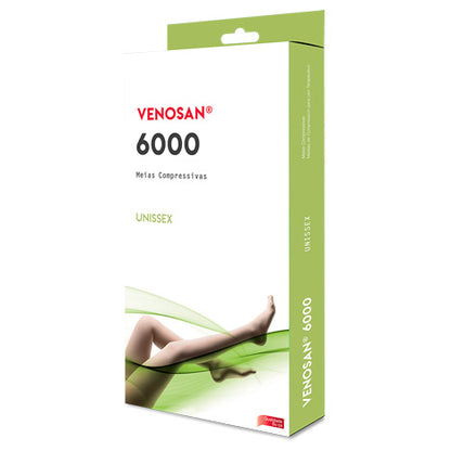 MEIA CALÇA DE COMPRESSÃO 6000  30-40MMHG  AT  PÉ ABERTO BEGE - VENOSAN