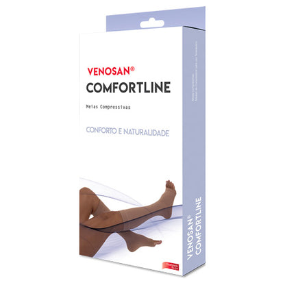 MEIA CALÇA DE COMPRESSÃO COMFORTLINE 20-30 MMHG AT PÉ ABERTO BEGE - VENOSAN