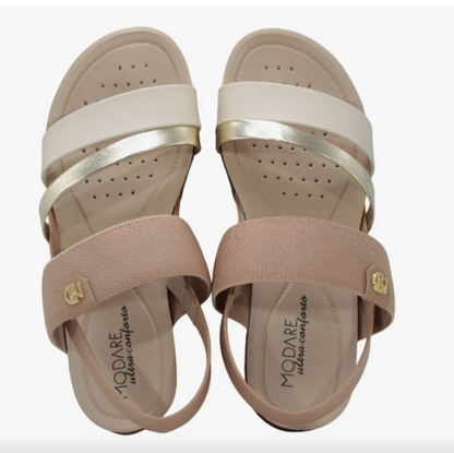SANDÁLIA ÍTALIA NUDE/CREME/DOURADO - MODARE