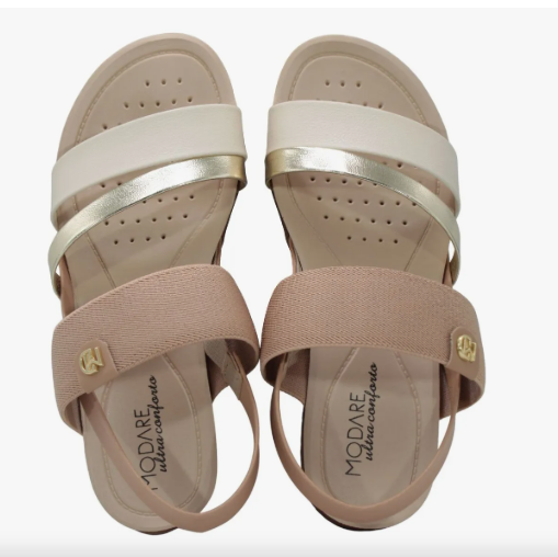 SANDÁLIA ÍTALIA NUDE/CREME/DOURADO - MODARE